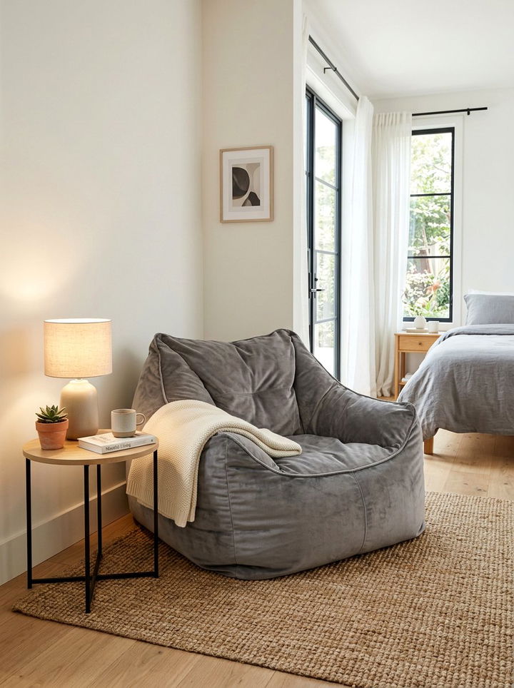 Bean bag chair seating - 30 temporary bedroom ideas