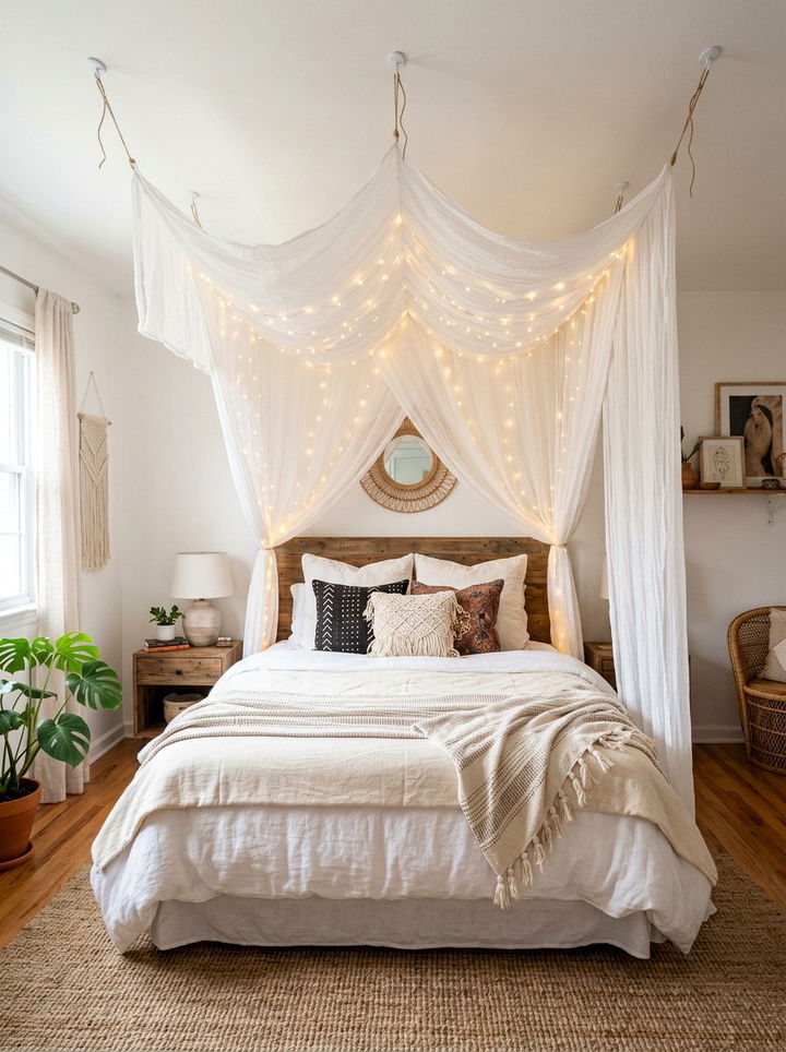 Bed Canopy Without Drilling - 30 no damage bedroom ideas