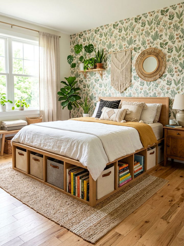 Bed Frame With Cubbies - 30 small bedroom space storage ideas