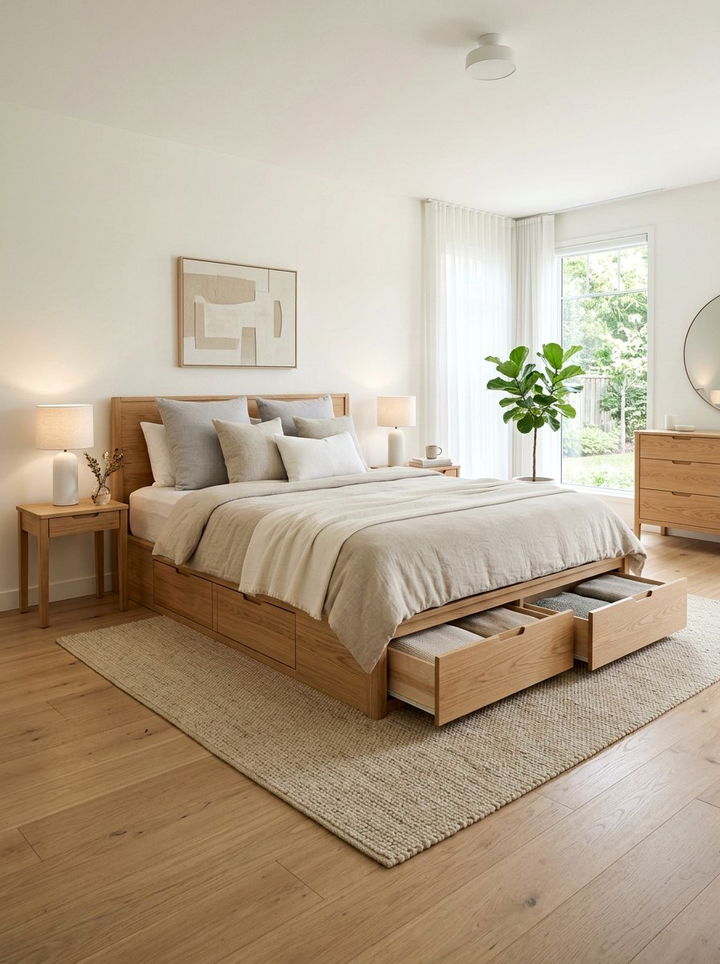 Bed Frame With Drawers - 30 bedroom secret storage ideas