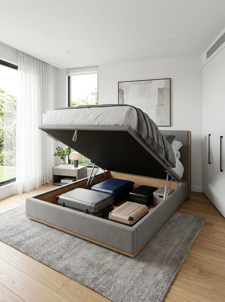 Bed With Hydraulic Lift - 30 bedroom clever storage ideas