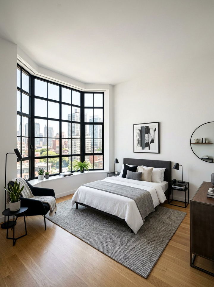 Bedroom Bay Window Black Frames - 30 bedroom bay window ideas