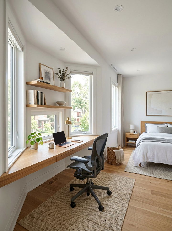 Bedroom Bay Window Built In Desk - 30 bedroom bay window ideas