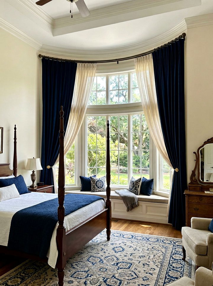Bedroom Bay Window Curtains And Drapes - 30 bedroom bay window ideas