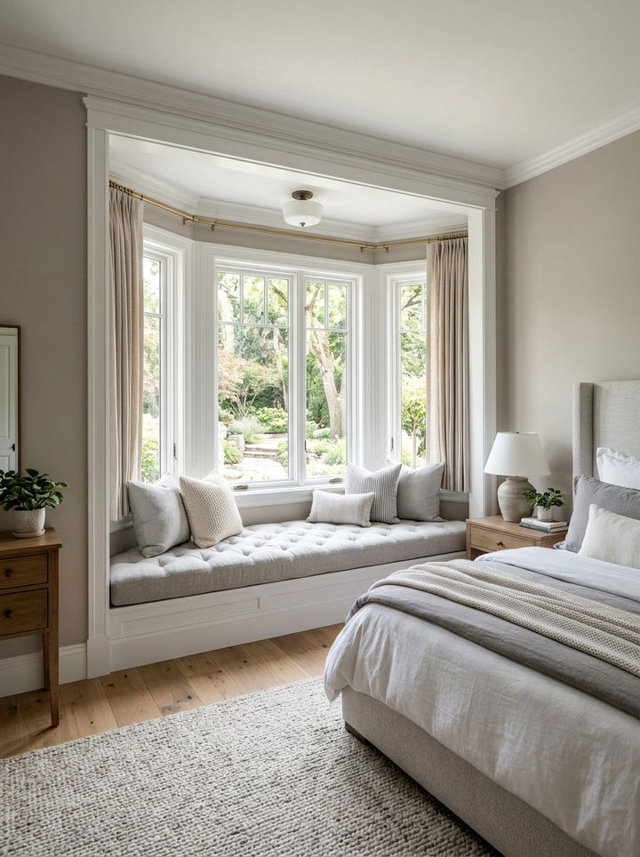 Bedroom Bay Window Upholstered Seat - 30 bedroom bay window ideas