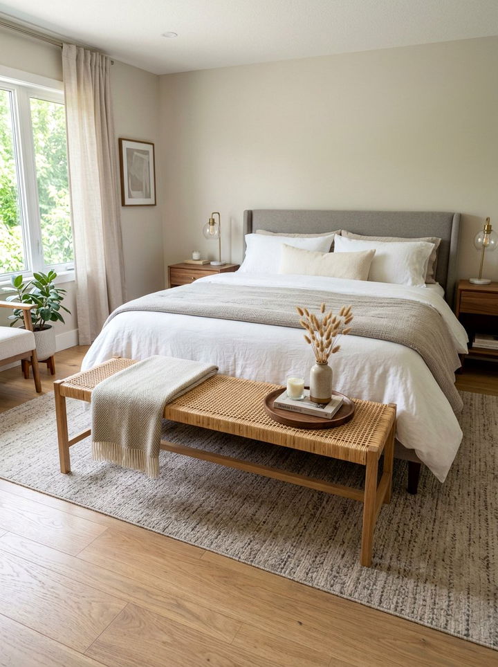 Bedroom Bench - 30 bedroom staging ideas