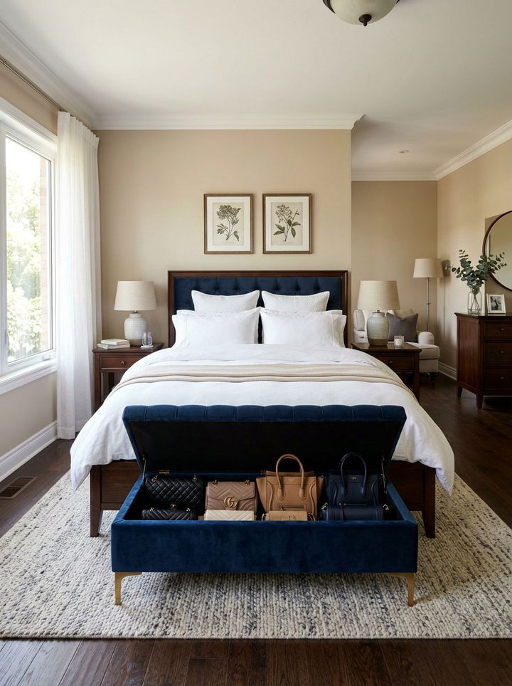 Bedroom Bench With Storage - 30 bedroom bag storage ideas