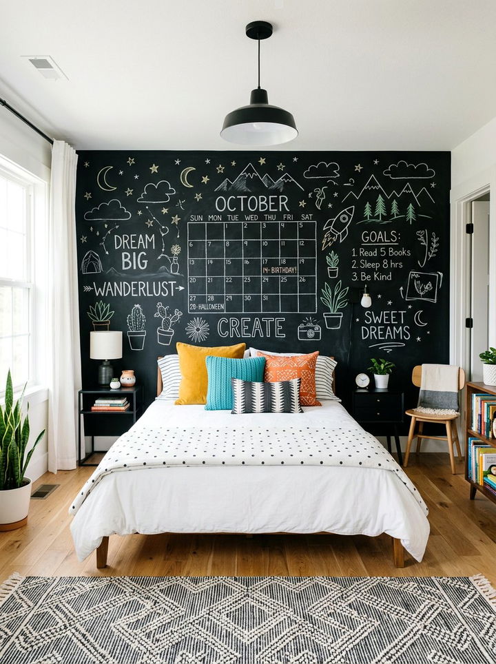 Bedroom Chalkboard Wall - 30 bedroom wall decor ideas