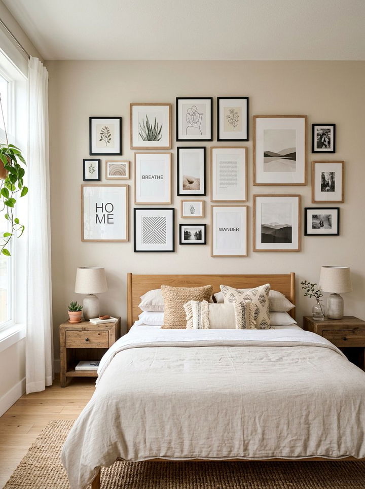 Bedroom Gallery Wall - 30 command strip bedroom ideas