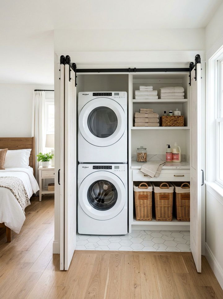 Bedroom Laundry Station - 30 bedroom dual purpose ideas