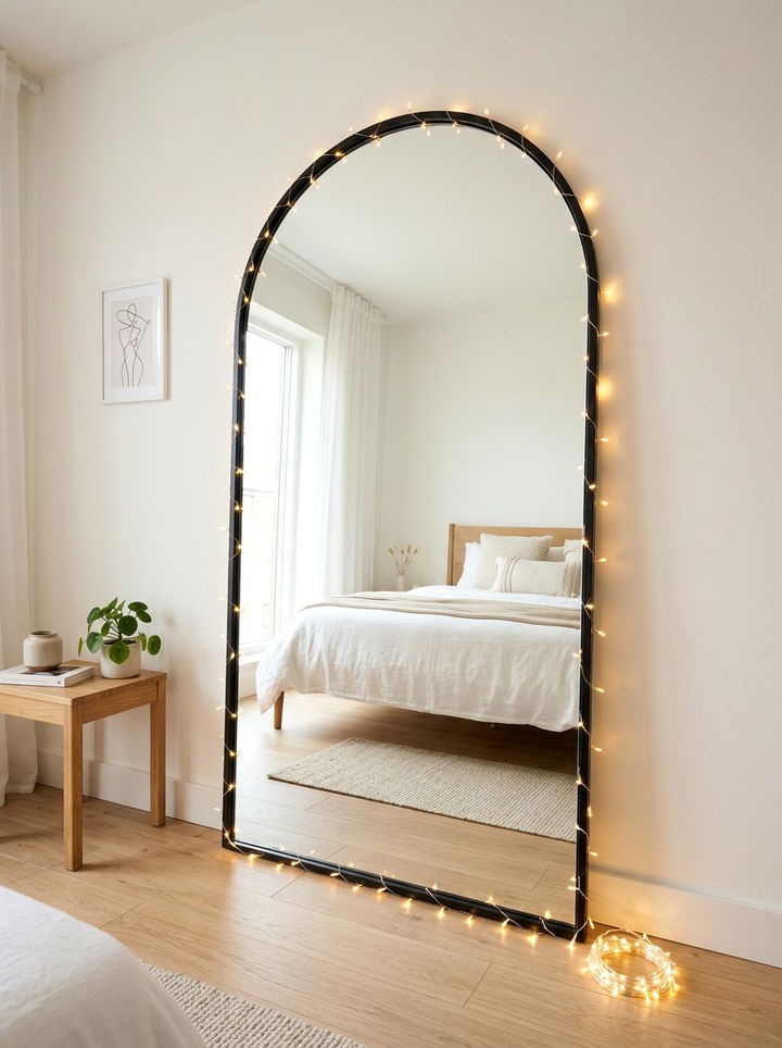 Bedroom Mirror Lights - 30 bedroom fairy lights ideas