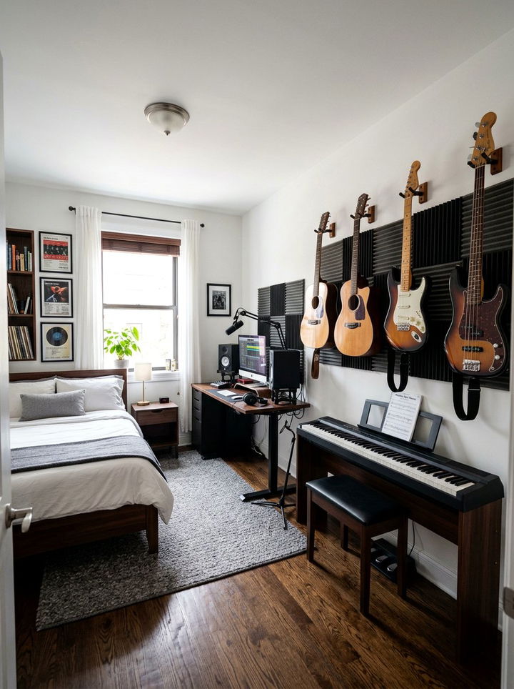 Bedroom Music Room - 30 bedroom dual purpose ideas