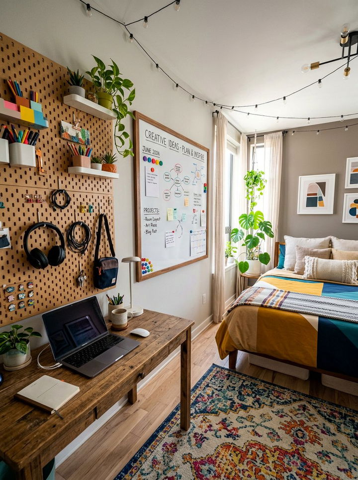 Bedroom Pegboard Wall - 30 bedroom storage solutions