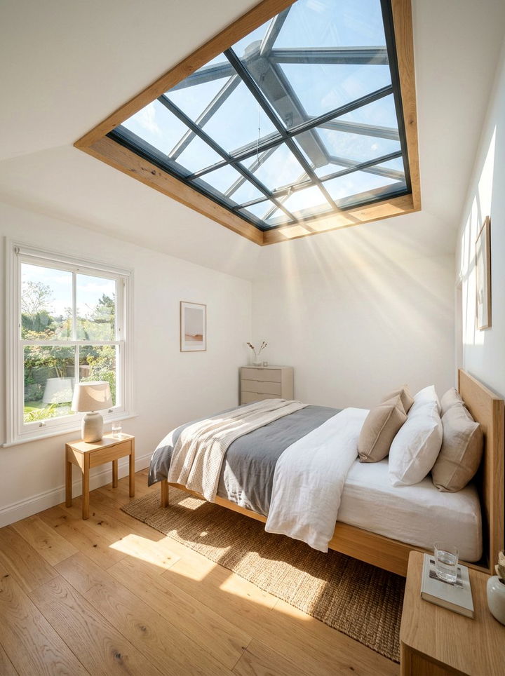 Bedroom Skylight Natural Illumination - 30 bedroom layered lighting ideas