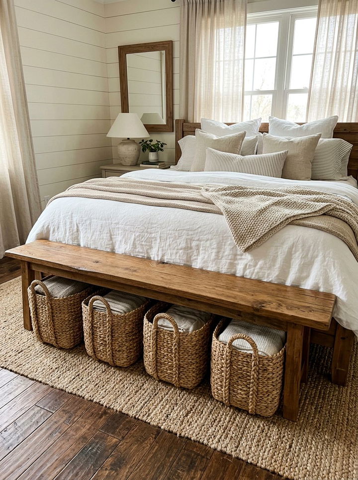 Bedroom Storage Basket - 30 inexpensive bedroom ideas