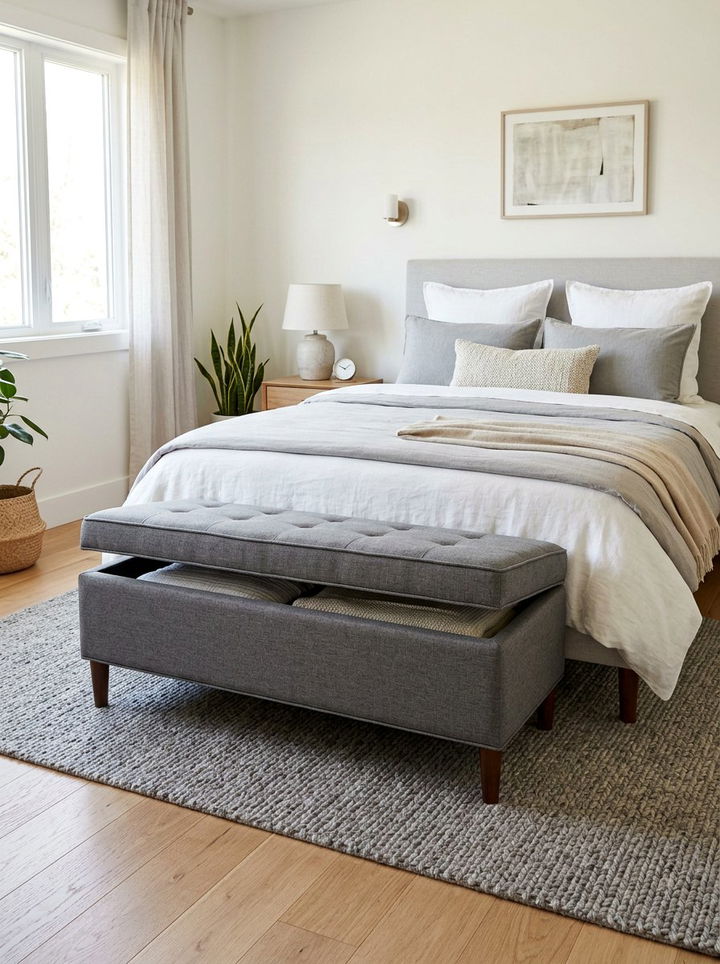 Bedroom Storage Ottoman - 30 inexpensive bedroom ideas