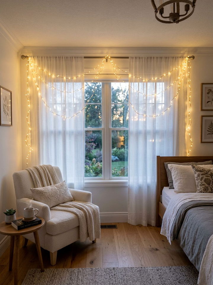 Bedroom String Light - 30 inexpensive bedroom ideas