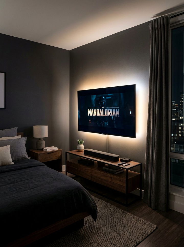 Bedroom TV Backlight - 30 bedroom LED lighting ideas