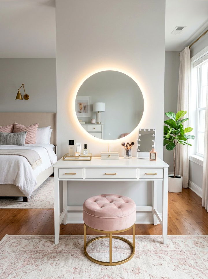 Bedroom Vanity Mirror Backlighting - 30 bedroom layered lighting ideas