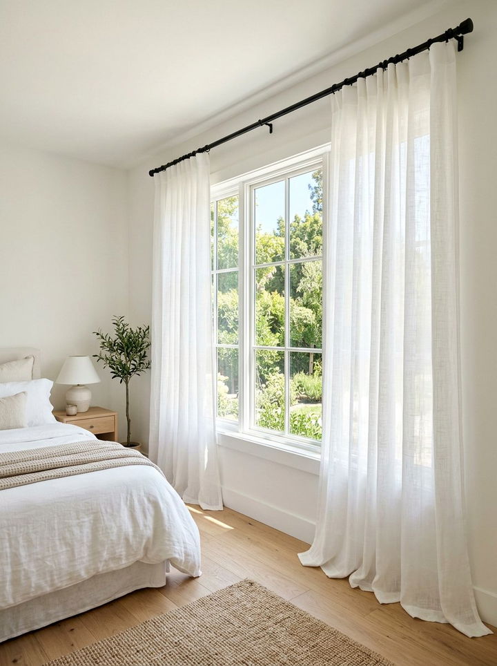 Bedroom Window Curtain - 30 inexpensive bedroom ideas