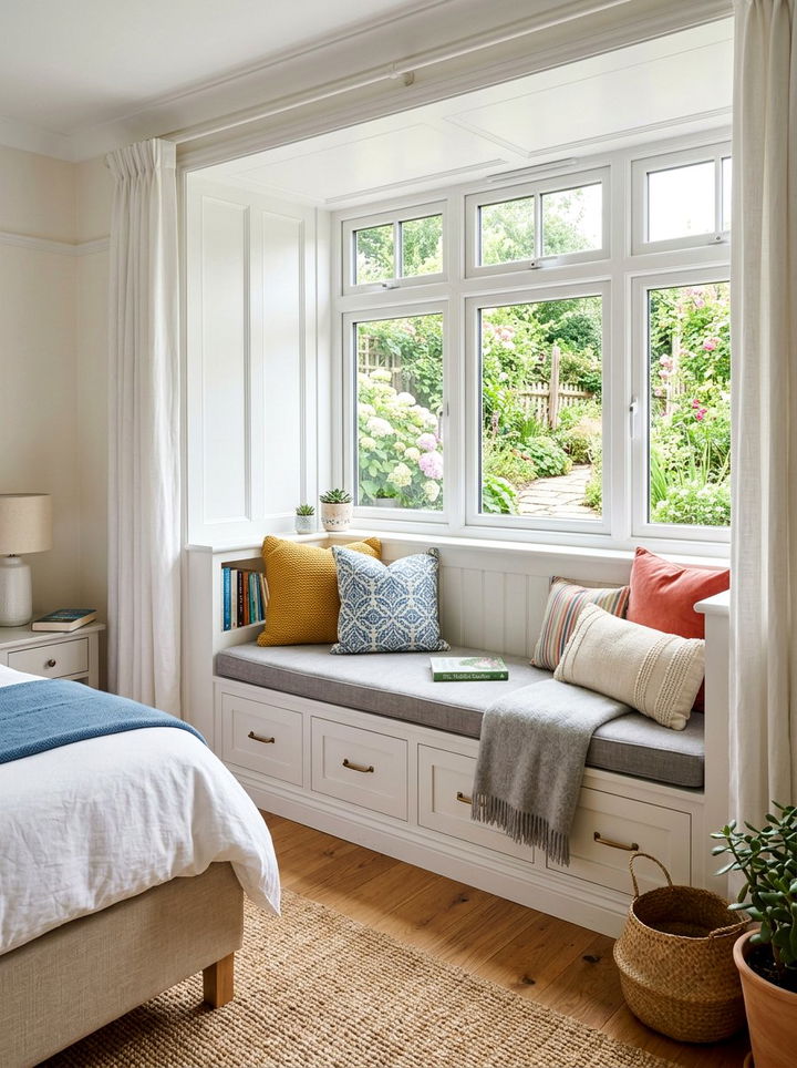 Bedroom Window Seat - 30 bedroom dual purpose ideas