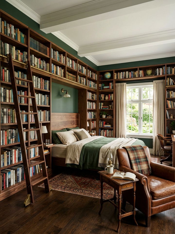 Bedroom With Built In Bookshelves - 30 mansion bedroom ideas