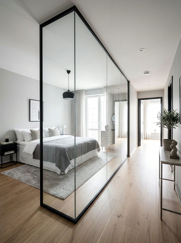 Bedroom With Glass Partition - 30 open concept bedroom ideas