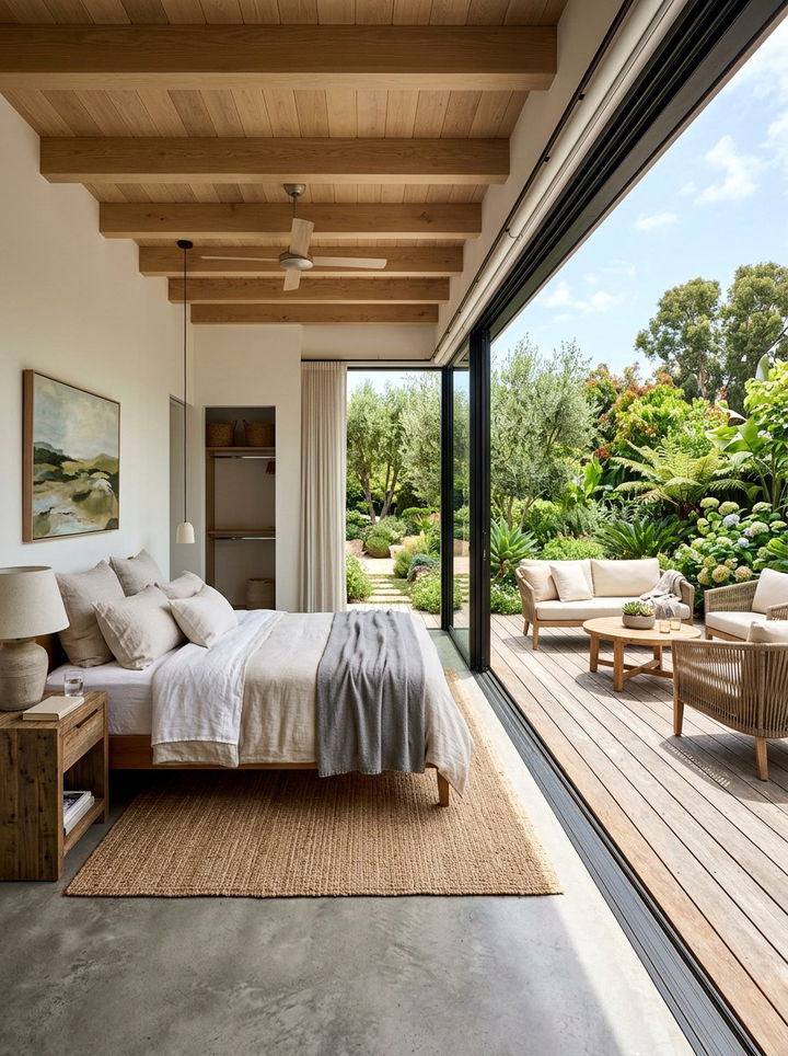 Bedroom With Indoor Outdoor Flow - 30 open concept bedroom ideas