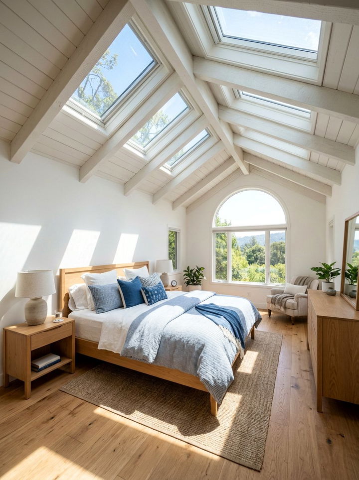 Bedroom With Skylights - 30 bedroom vaulted ceiling ideas