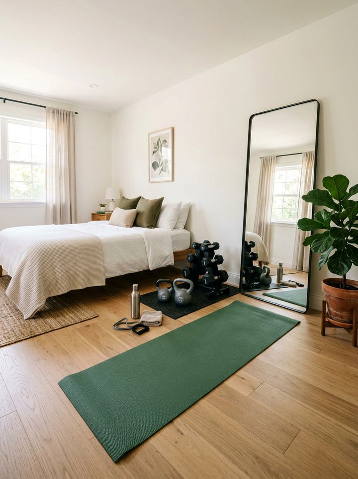 Bedroom Workout Area - 30 bedroom multi-functional ideas