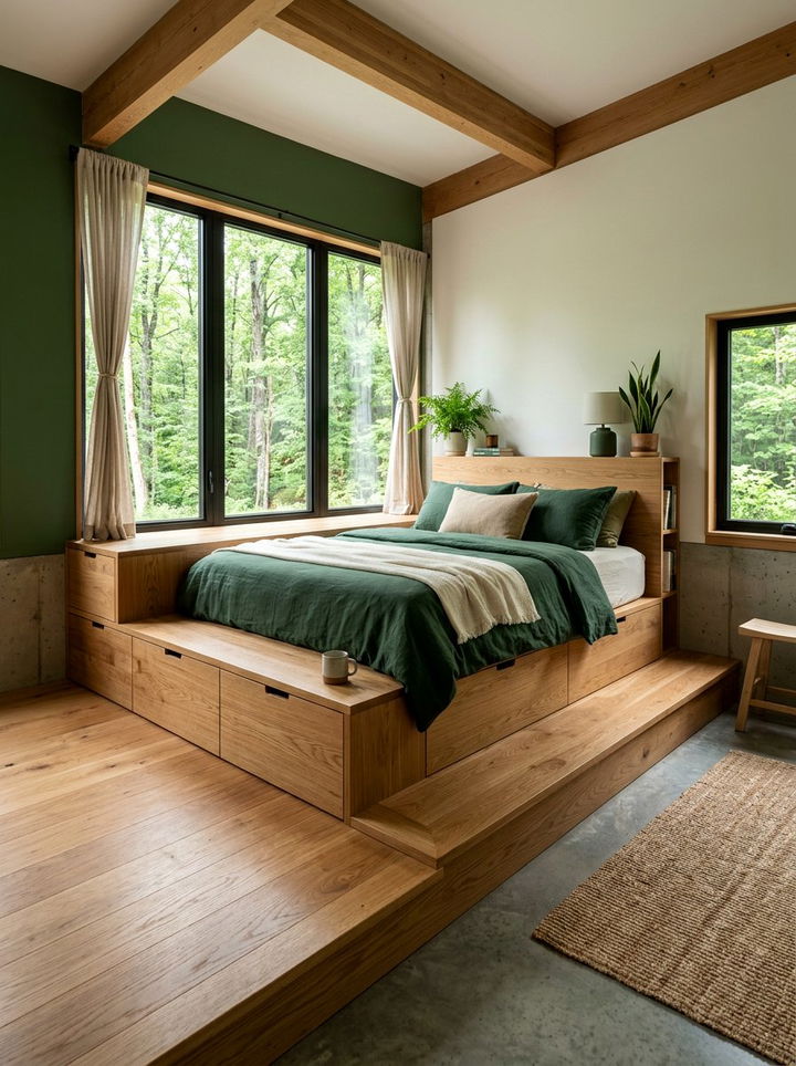 Bedroom built in platform - 30 oddly shaped bedroom ideas