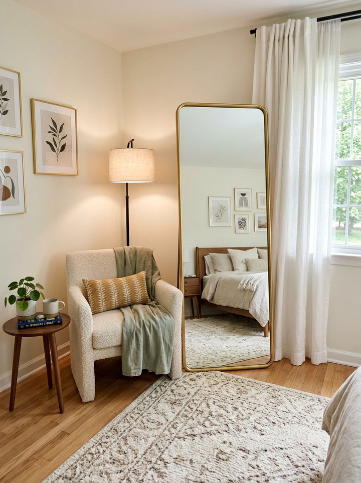 Bedroom corner floor mirror - 30 bedroom leaning mirrors