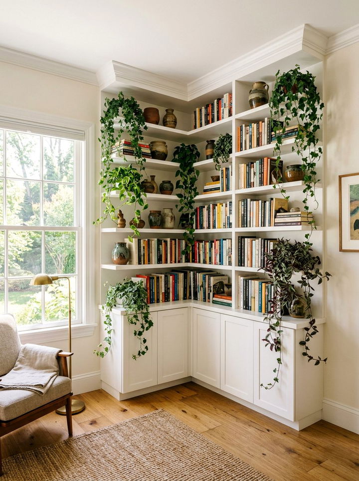 Bedroom corner shelving - 30 bedroom nook ideas