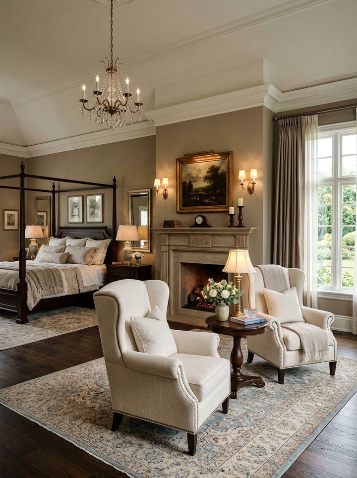 Bedroom double armchair arrangement - 30 bedroom with sitting area ideas