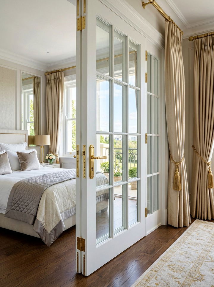 Bedroom french doors with gold hardware - 30 bedroom french doors