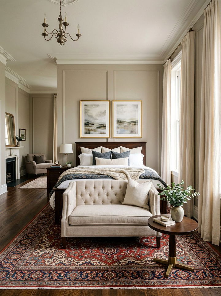 Bedroom loveseat at foot of bed - 30 bedroom with sitting area ideas