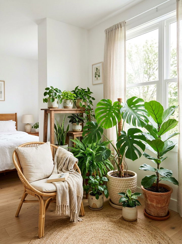 Bedroom plant corner - 30 bedroom nook ideas