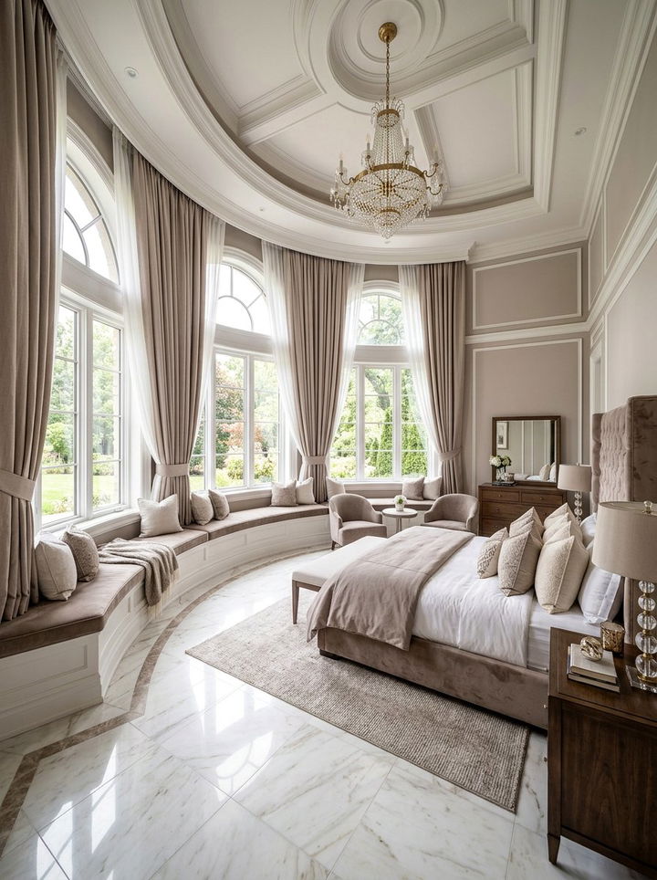 Bedroom with bay window - 30 oddly shaped bedroom ideas