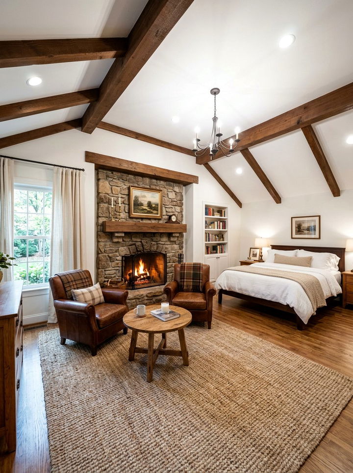 Bedroom with fireplace nook - 30 oddly shaped bedroom ideas