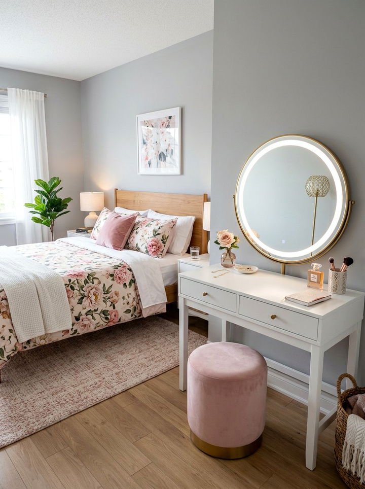 Bedroom with vanity area - 30 open plan bedroom ideas