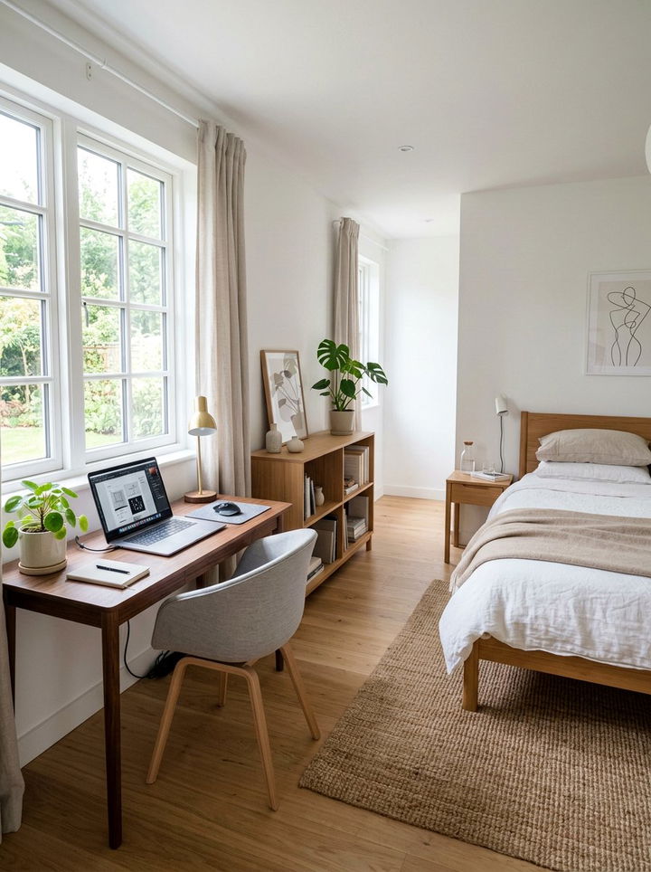 Bedroom with workspace - 30 open plan bedroom ideas