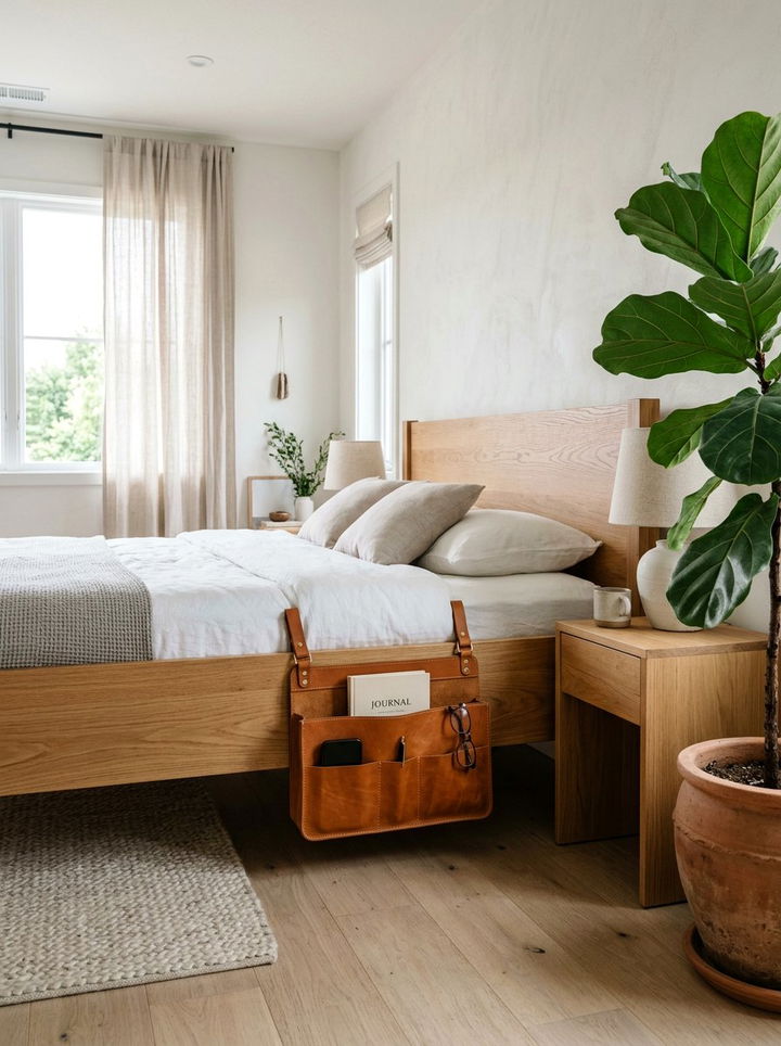 Bedside Caddy Organizers - 30 small bedroom space storage ideas