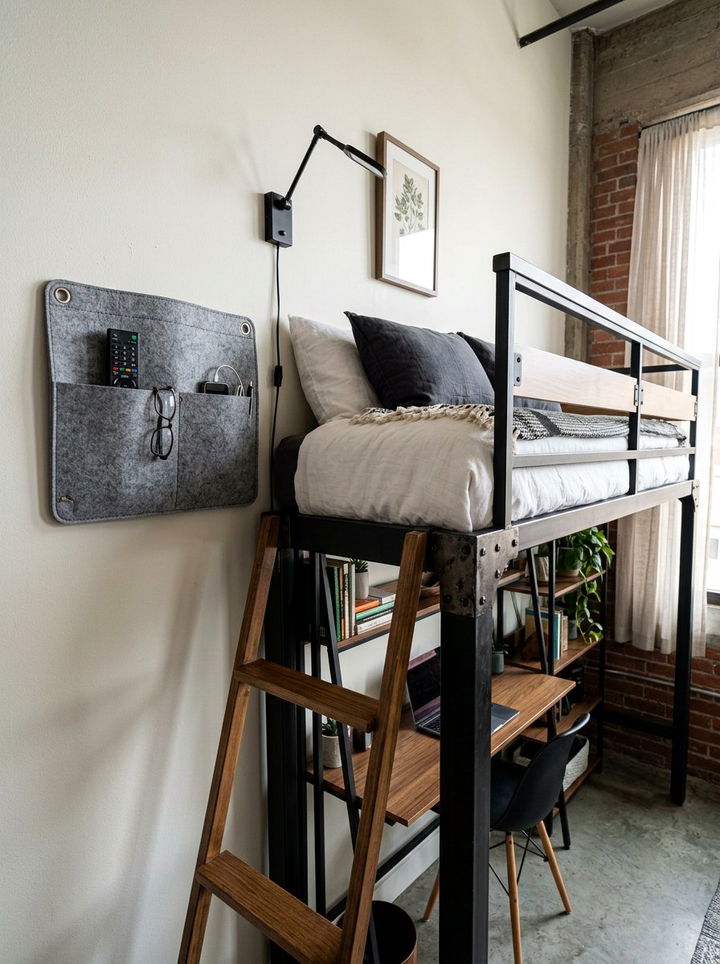 Bedside Caddy Wall - 30 command strip bedroom ideas