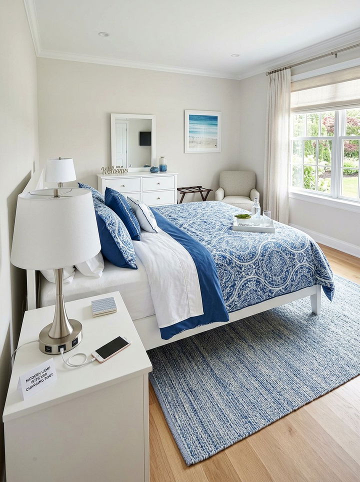 Bedside Lamp With USB Port - 30 bedroom phone chargers