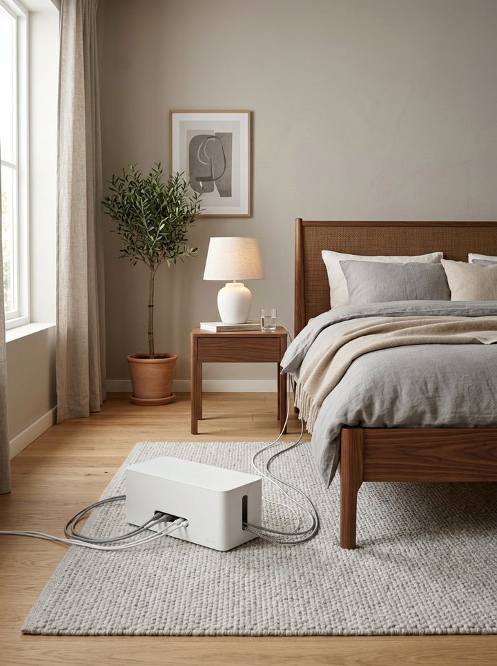 Bedside Power Strip Cover - 30 bedroom cable organizers