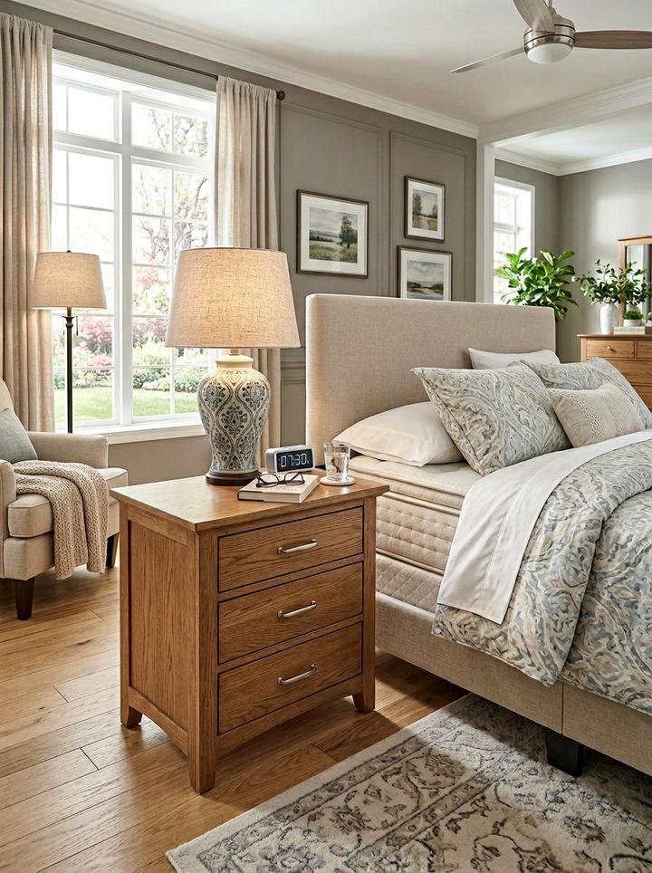 Bedside Table With Storage - 30 senior bedroom ideas