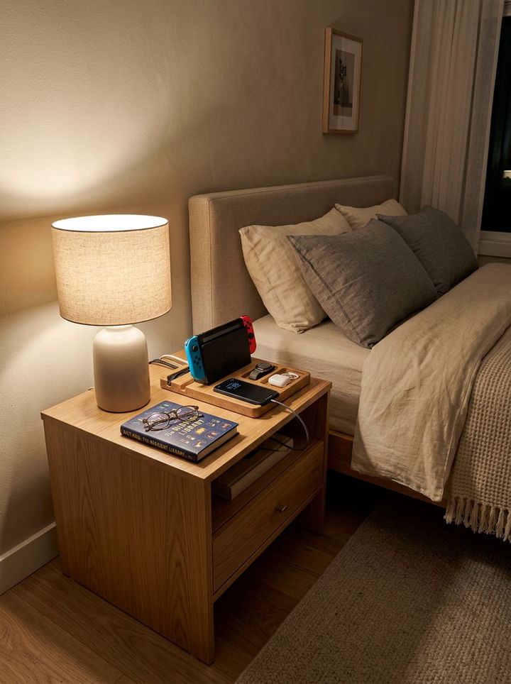 Bedside Tech Station - 30 video game bedroom ideas
