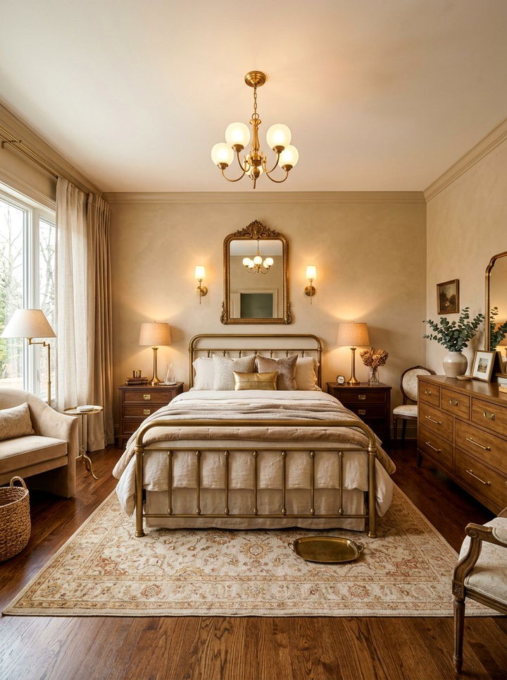 Beige And Brass Bedroom - 30 warm beige bedroom ideas