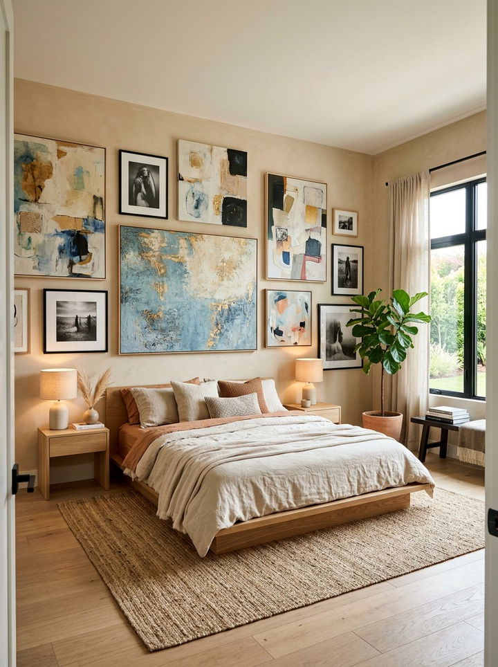 Beige Art Bedroom - 30 warm beige bedroom ideas