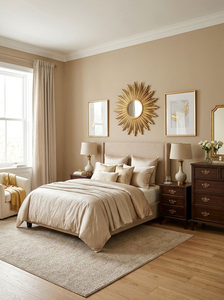 Beige Bedroom Gold Accents - 30 beige bedroom decor ideas